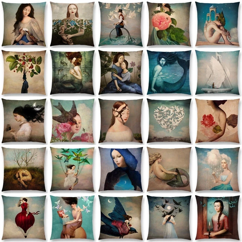 New Elegant Lady Beautiful Girl Shakespeare Style Oil Painting Moon Music Fairytale Flower Bird Cushion Cover Pillow Case
New Elegant Lady Beautiful Girl Shakespeare Style Oil Painting Moon Music Fairytale Flower Bird Cushion Cover Pillow Case