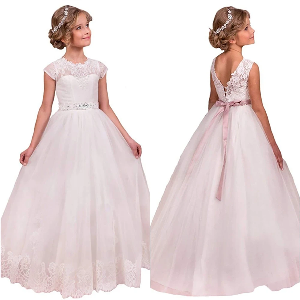 Girls Pageant Kids Formal Wear Birthday Christmas A Line Applique Baby Children Party Dress O-Neck White Flower Girls Dresses
Girls Pageant Kids Formal Wear Birthday Christmas A Line Applique Baby Children Party Dress O-Neck White Flower Girls Dresses