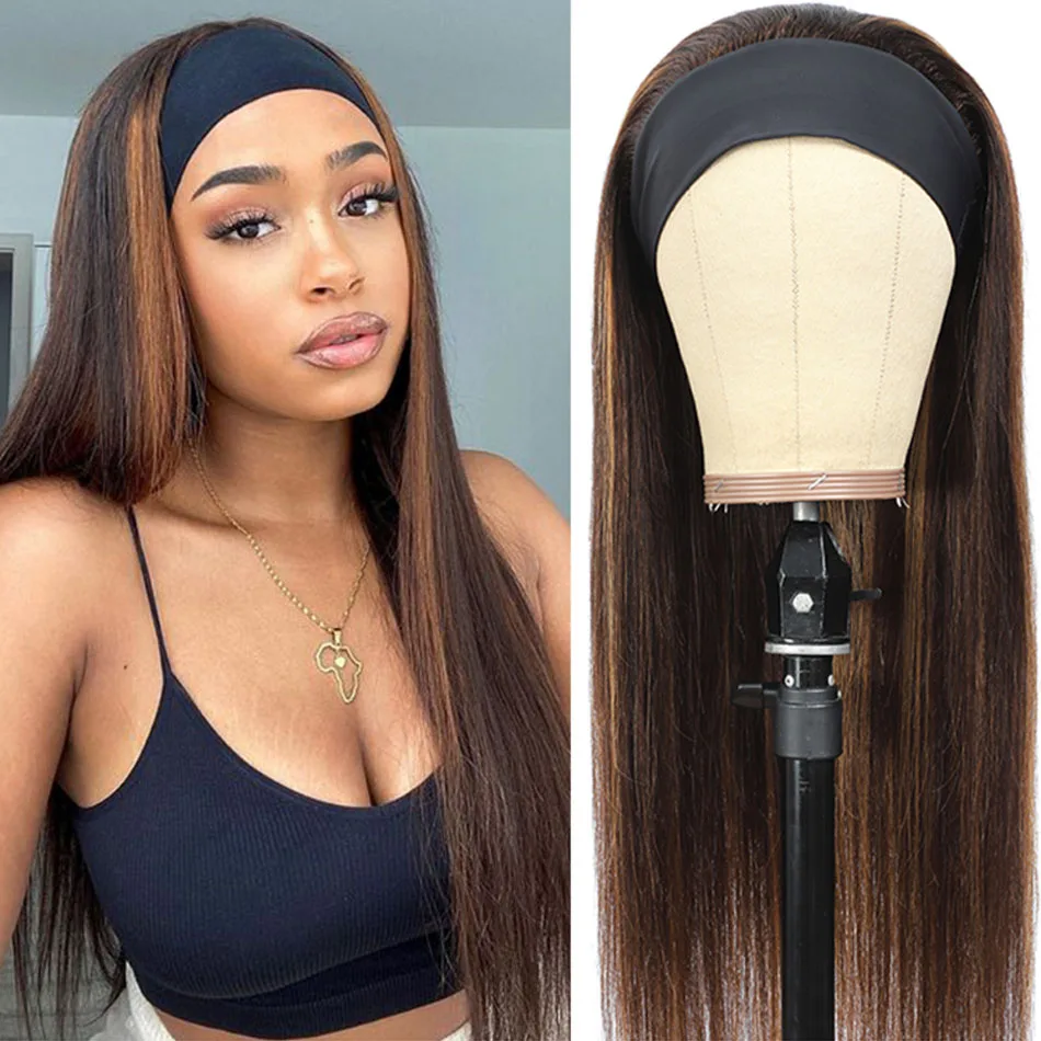 32 inches Ombre Honey Blonde Highlight Straight Headband Wig Human Hair Wigs For Black Women Glueless Scarf Wig Remy Hair Brown
32 inches Ombre Honey Blonde Highlight Straight Headband Wig Human Hair Wigs For Black Women Glueless Scarf Wig Remy Hair Brown