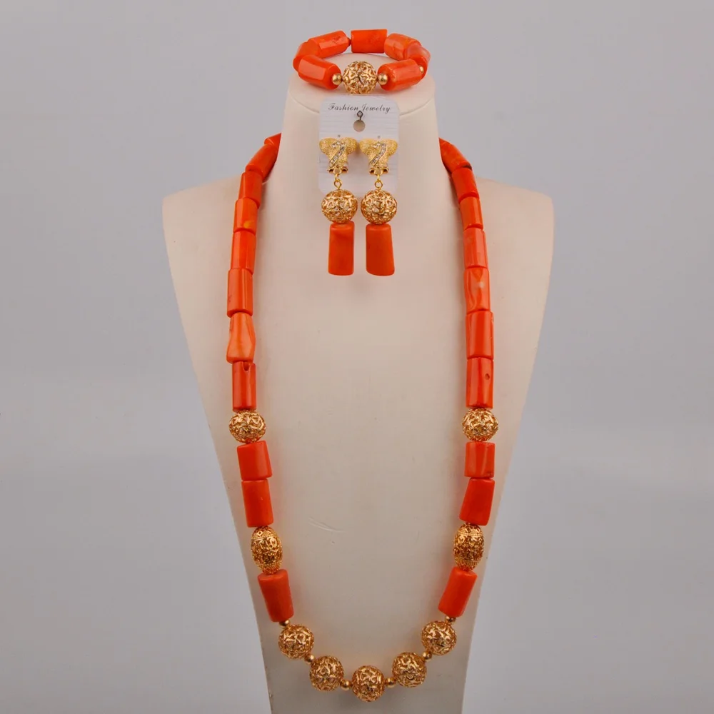 New 32-inch Orange Natural Coral Bead Necklace Nigeria Wedding Dress Accessories African Bride Wedding Jewelry Set AU-557
New 32-inch Orange Natural Coral Bead Necklace Nigeria Wedding Dress Accessories African Bride Wedding Jewelry Set AU-557