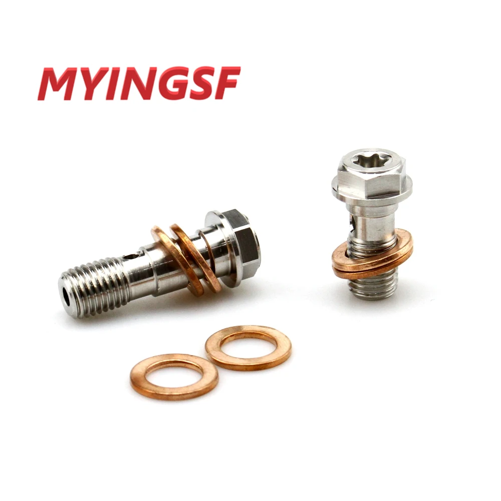 Moto Brake Master Cylinder Oil Hose Screw Universal Tube Tubing Screws Bolts with Washer for Motorcycle M10x1.25
Moto Brake Master Cylinder Oil Hose Screw Universal Tube Tubing Screws Bolts with Washer for Motorcycle M10x1.25