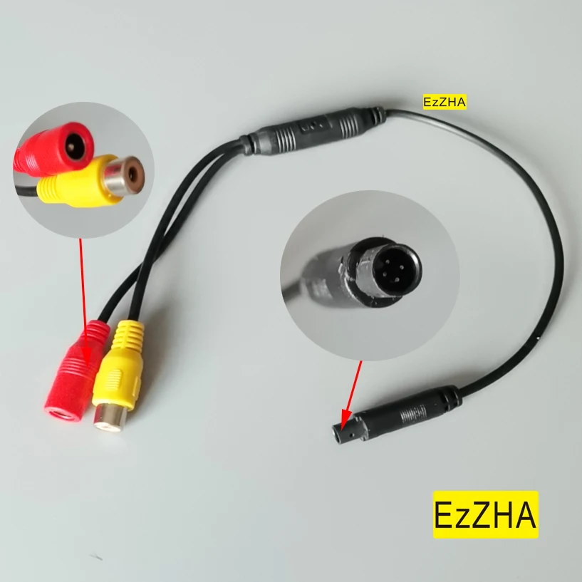 Car Reverse Backup Rear View Camera 4-Pin Male Connector To RCA Wire Power Harness Adapter Wire Female CVBS Signal
Car Reverse Backup Rear View Camera 4-Pin Male Connector To RCA Wire Power Harness Adapter Wire Female CVBS Signal