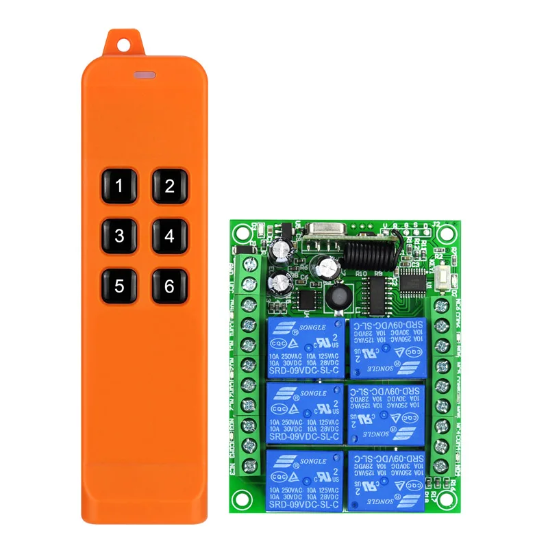 Universal 433mhz DC12V 24V 6 channel RF Wireless Remote Control switch system Receiver Transmitter lighting power 433mhz
Universal 433mhz DC12V 24V 6 channel RF Wireless Remote Control switch system Receiver Transmitter lighting power 433mhz