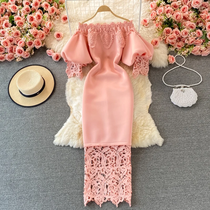 Fashion Vestidos Mujer Verano 2021 Slash Nec Patchwork Slim Dress Vintage French Lantern Sleeve Dress
Fashion Vestidos Mujer Verano 2021 Slash Nec Patchwork Slim Dress Vintage French Lantern Sleeve Dress