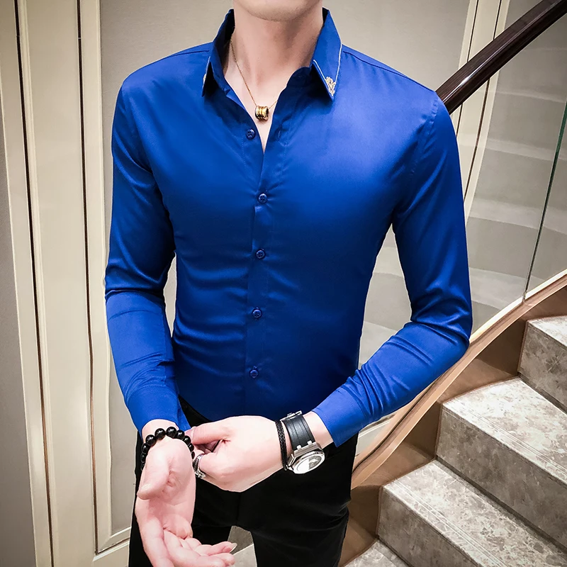 Dress Designer Men Shirt Men Casual Slim Fit Shirts Sexy Unique Shirt Black Grey White Green Long Sleeve Camisa Social Masculina
Dress Designer Men Shirt Men Casual Slim Fit Shirts Sexy Unique Shirt Black Grey White Green Long Sleeve Camisa Social Masculina