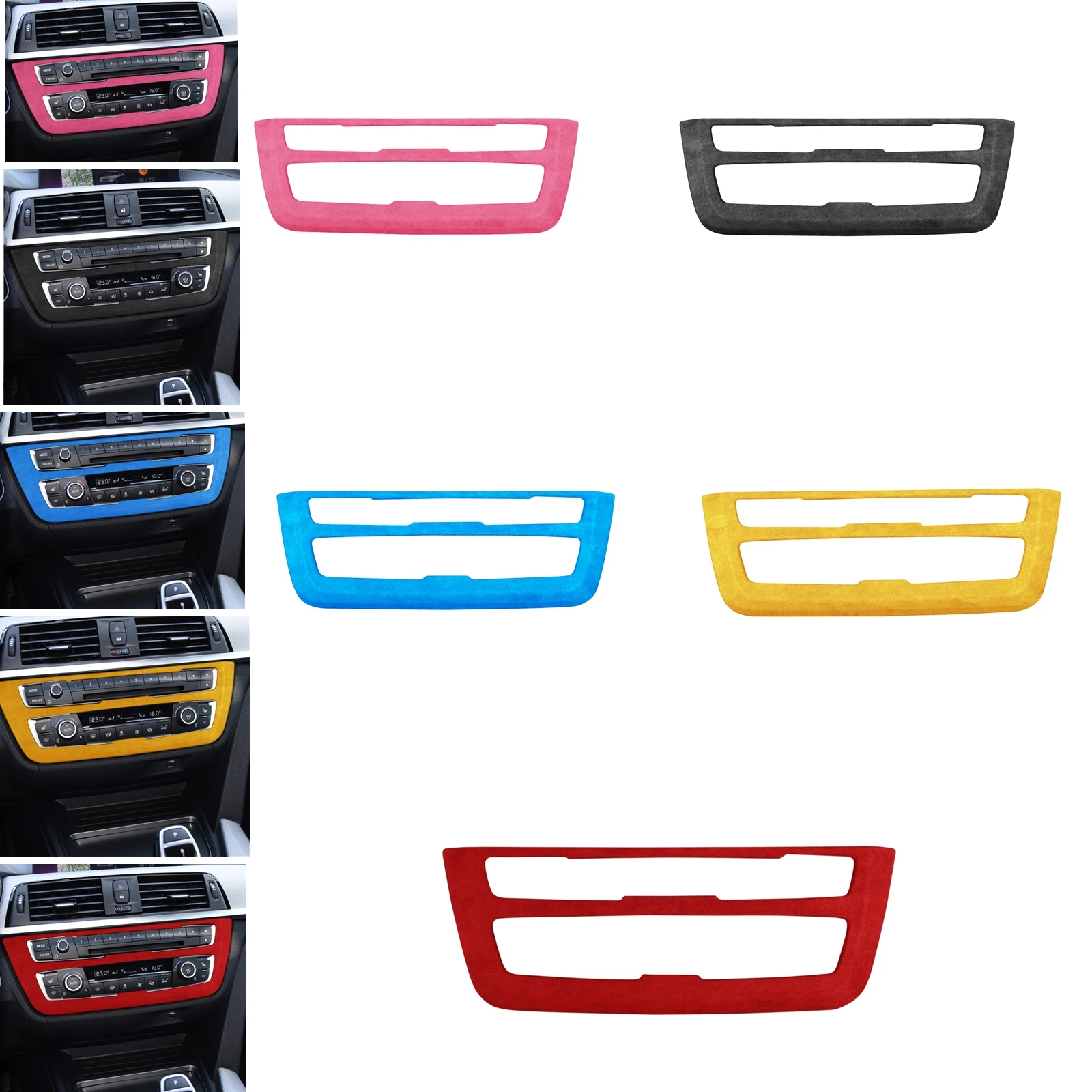 For BMW 3 4 5 3GT Series F30 F32 F34 2013-2019 Suede Leather Interior CD A/C Air Panel Center Console Cover Trim Sticker Frame
For BMW 3 4 5 3GT Series F30 F32 F34 2013-2019 Suede Leather Interior CD A/C Air Panel Center Console Cover Trim Sticker Frame
