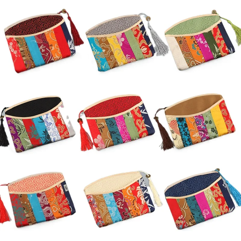China Wind Seven-color Parquet Brocade Zipper Satin Satchel Coin Pocket Small Purse Party Gift bags
China Wind Seven-color Parquet Brocade Zipper Satin Satchel Coin Pocket Small Purse Party Gift bags