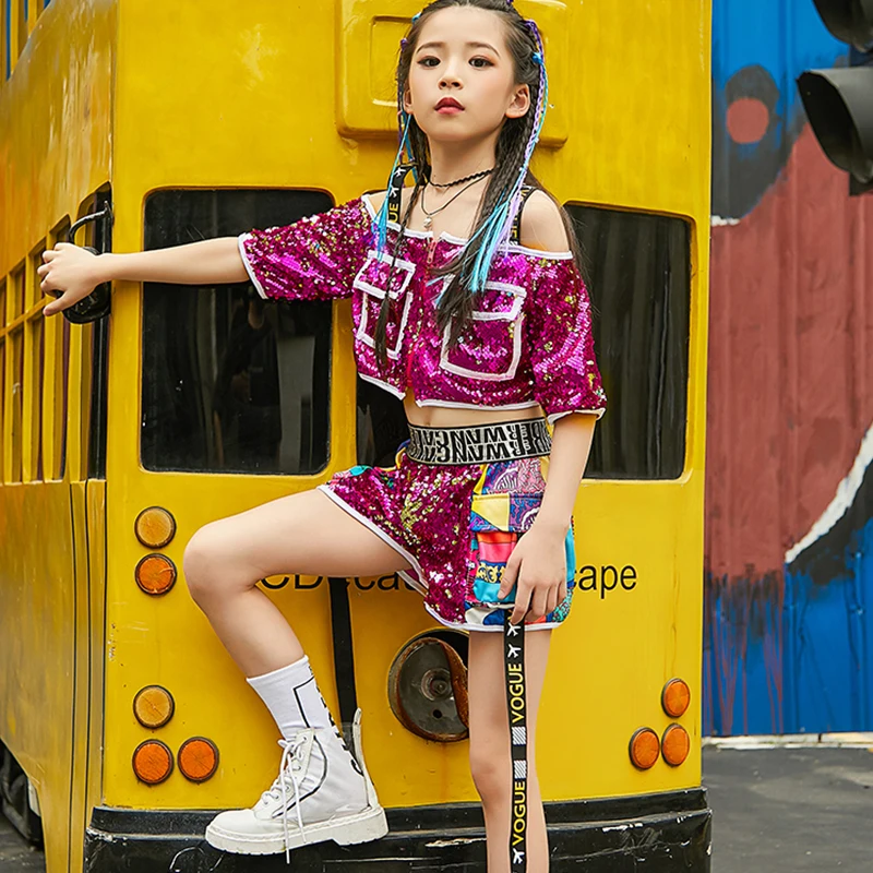 New Sequins Children Perform Jazz Dance Costumes Dance Girls Jazz Strapless Long Sleeve Hiphop Clothing Hip-Hop Dance
New Sequins Children Perform Jazz Dance Costumes Dance Girls Jazz Strapless Long Sleeve Hiphop Clothing Hip-Hop Dance