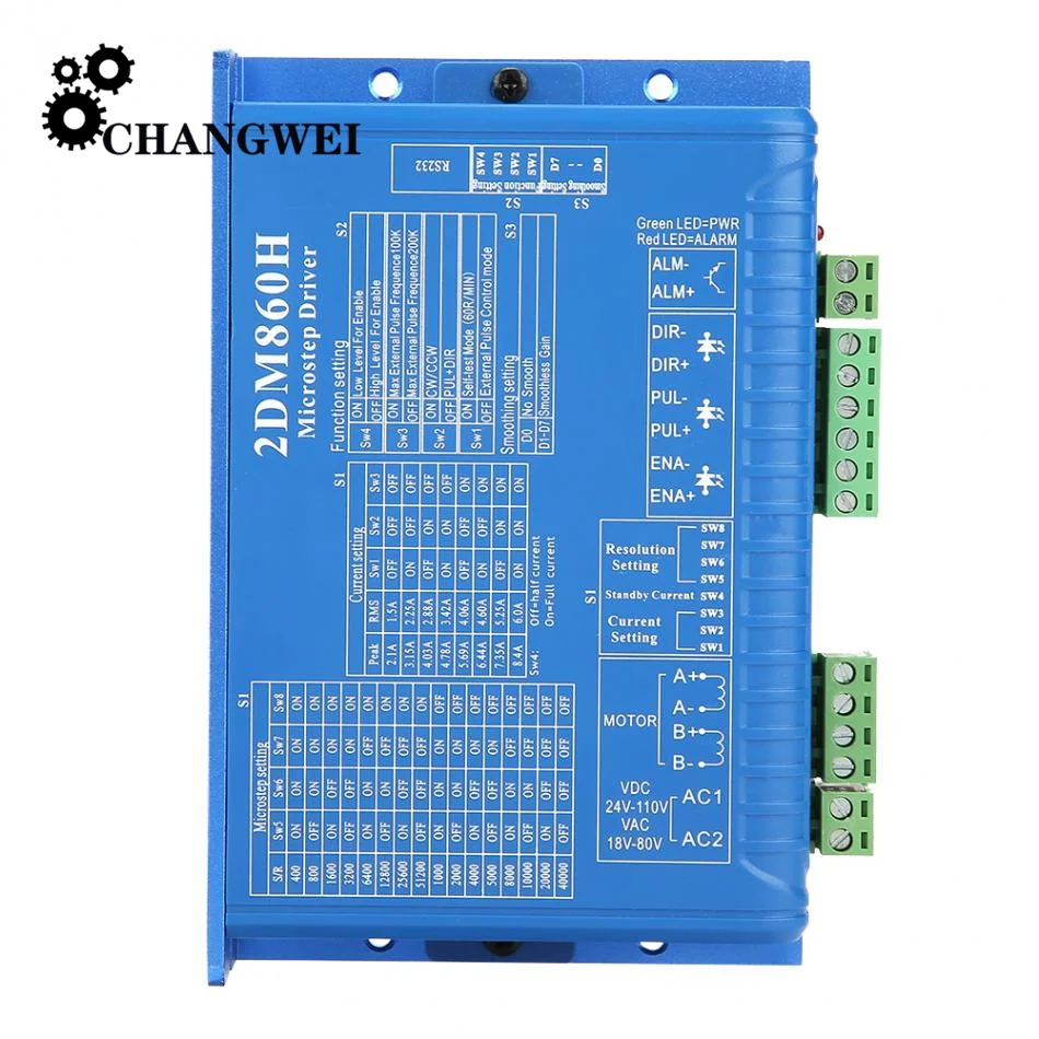 Драйвер шагового двигателя 2DM860H, микрошаговый двигатель, бесщеточный корпус двигателя постоянного тока для шагового двигателя 57 86, Nema23 34
Драйвер шагового двигателя 2DM860H, микрошаговый двигатель, бесщеточный корпус двигателя постоянного тока для шагового двигателя 57 86, Nema23 34