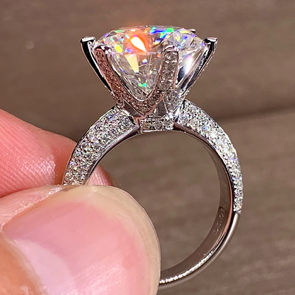 Custom Solid 18K Au750 White Gold Women Wedding Party Engagement Ring 1 2 3 4 5 Carat Round Moissanite Diamond Ring CROWN Luxury
Custom Solid 18K Au750 White Gold Women Wedding Party Engagement Ring 1 2 3 4 5 Carat Round Moissanite Diamond Ring CROWN Luxury