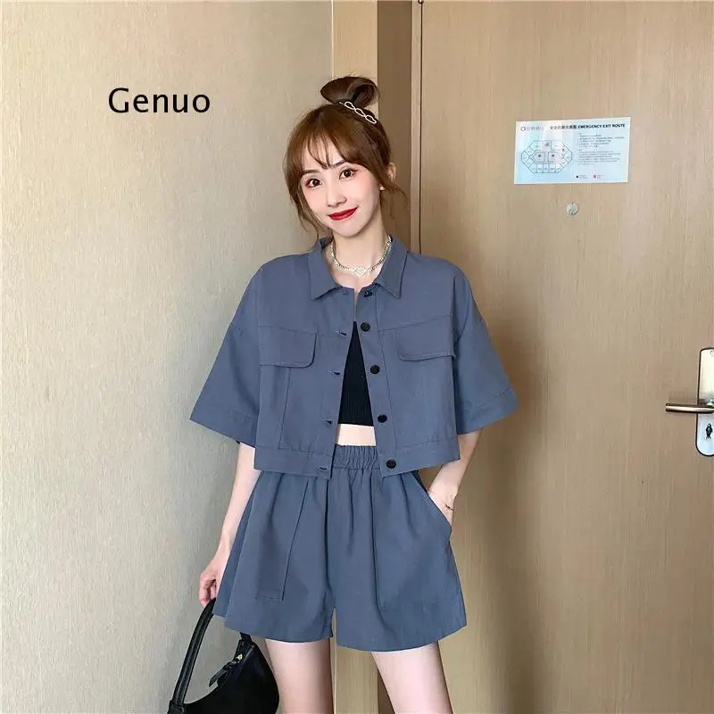 Women Sets Solid Single Breasted Elastic Waist Loose 2XL Casual All-match Korean Chic Daily Female 2 Pieces Female New
Women Sets Solid Single Breasted Elastic Waist Loose 2XL Casual All-match Korean Chic Daily Female 2 Pieces Female New