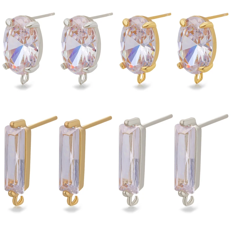Large Crystal Zircon Gold Stud Earrings Plug Ear Pins Needles For DIY Jewelry Making Findings Medical Ear Studs girls For Party
Large Crystal Zircon Gold Stud Earrings Plug Ear Pins Needles For DIY Jewelry Making Findings Medical Ear Studs girls For Party