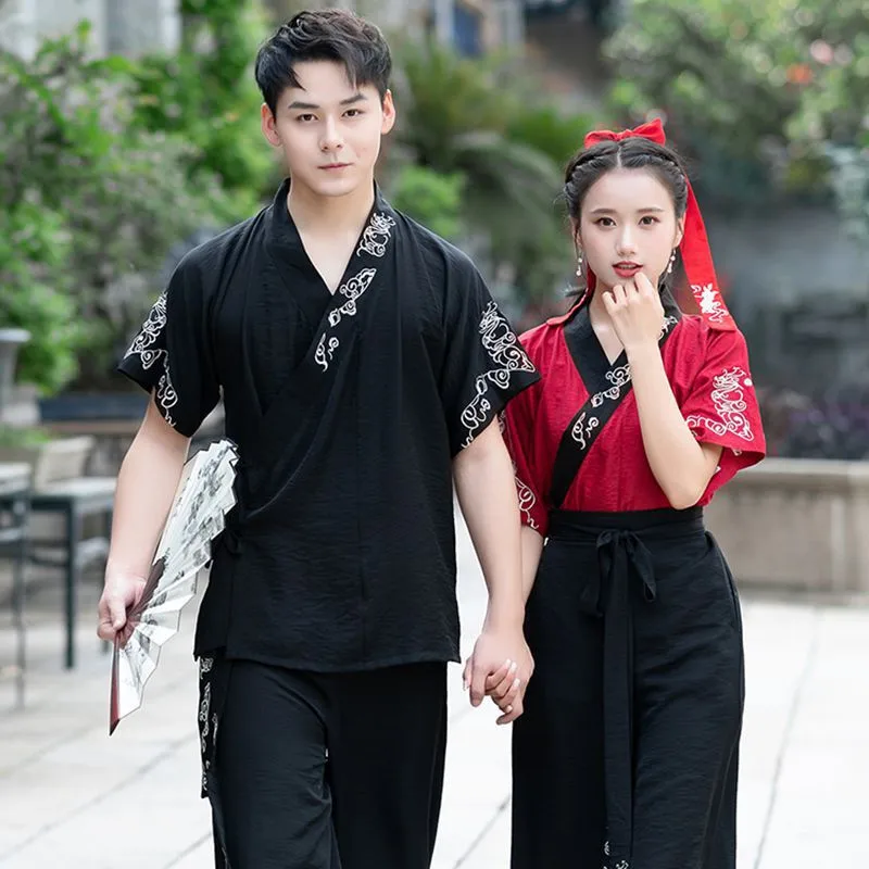 Summer Women Men Chinese Traditionsl Dress Hanfu Short Sleeve Embroidered Tang Suit Performance Stage Outfits Cosplay Costume
Summer Women Men Chinese Traditionsl Dress Hanfu Short Sleeve Embroidered Tang Suit Performance Stage Outfits Cosplay Costume
