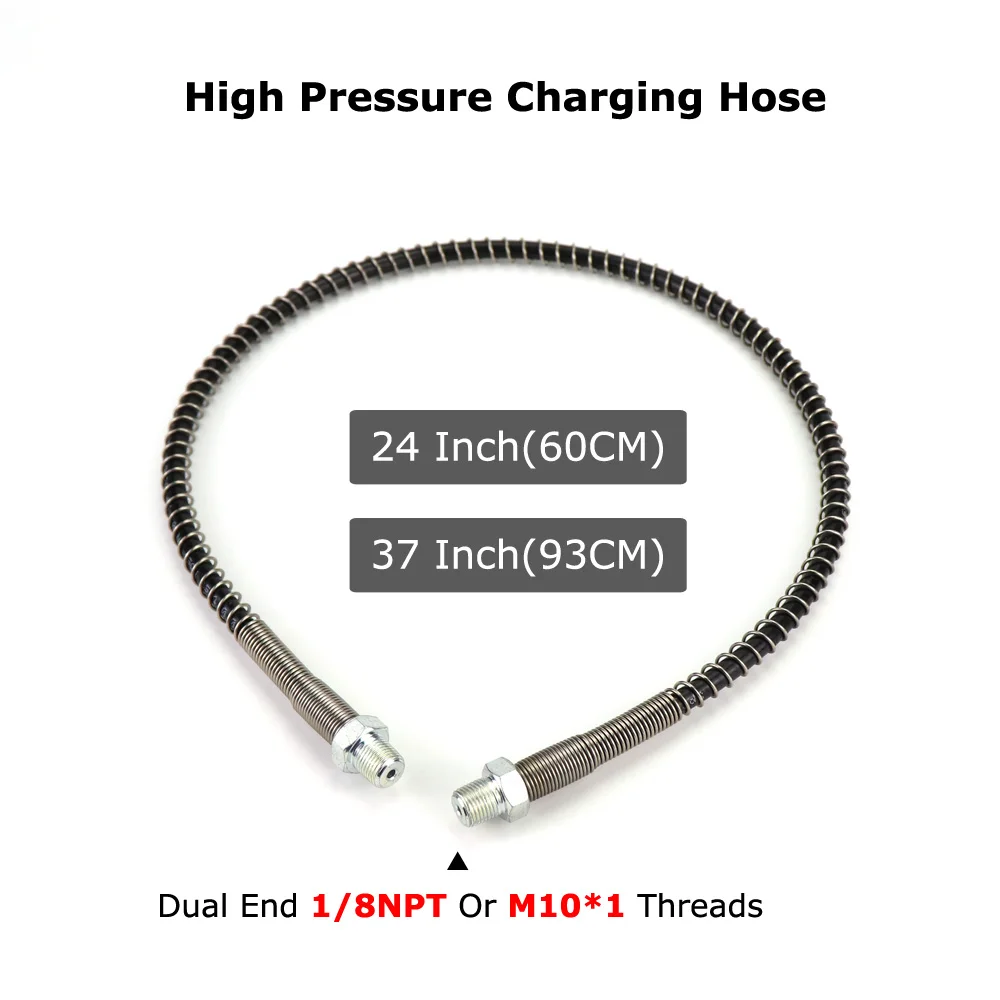 New 24Inch(60CM) 37Inch(93CM) High Pressure Charging Hose 63Mpa/9000PSI Both End 1/8NPT Thread Or M10*1 Thread
New 24Inch(60CM) 37Inch(93CM) High Pressure Charging Hose 63Mpa/9000PSI Both End 1/8NPT Thread Or M10*1 Thread