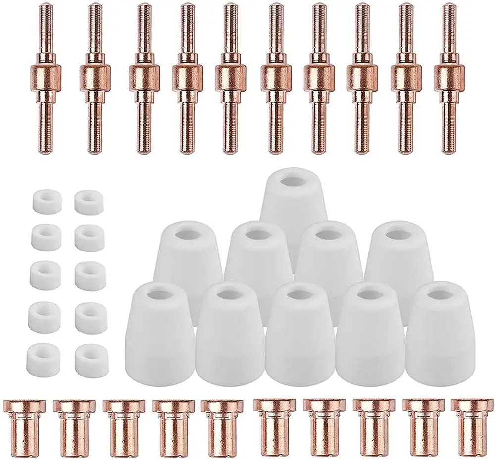 40PCS Set of 40 long tip electrodes and red copper nozzles for cutting 40 / CUT 50 PT31 LG40 40A (Touch ARC cutting consumables)
40PCS Set of 40 long tip electrodes and red copper nozzles for cutting 40 / CUT 50 PT31 LG40 40A (Touch ARC cutting consumables)