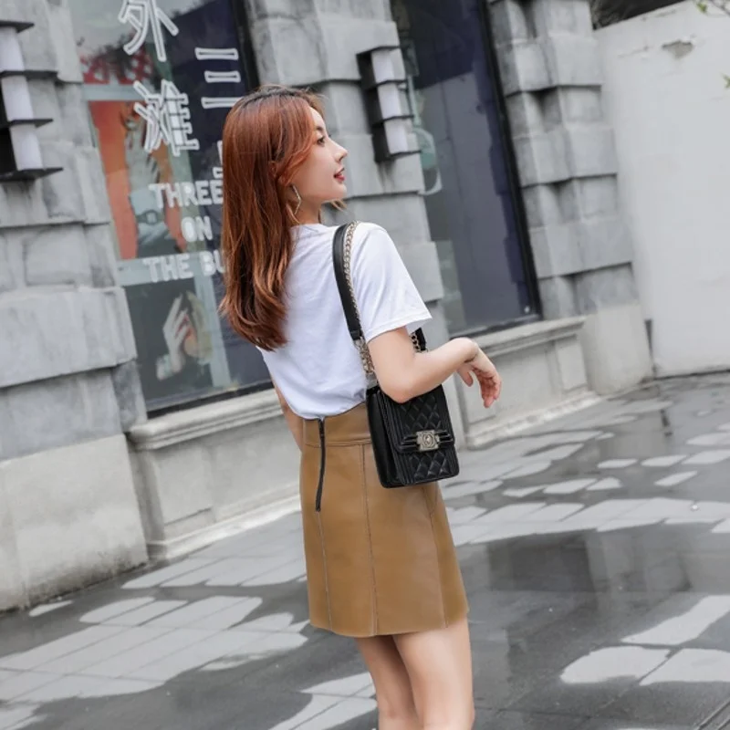 Ladies Office Sexy A-Line Wrap Mini Skirt Bowknot High Waist Buttons Sheepskin Genuine Leather Skirts Women Slim Fit Short Skirt
Ladies Office Sexy A-Line Wrap Mini Skirt Bowknot High Waist Buttons Sheepskin Genuine Leather Skirts Women Slim Fit Short Skirt