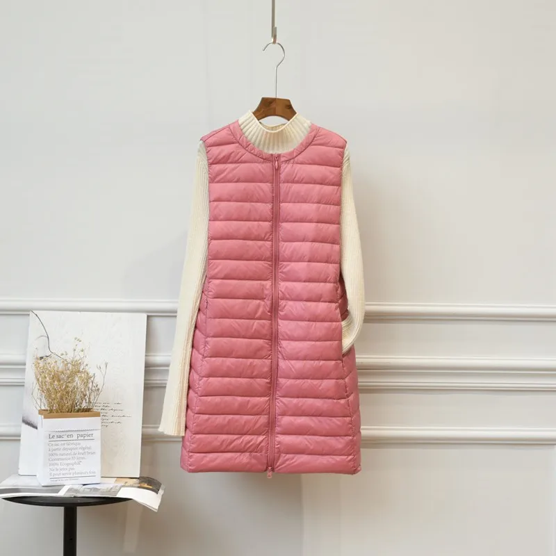 Autumn Winter Ultra Light Duck Down Vest Women O Neck Long Thin Jackets Female Slim Sleeveless Casual Waistcoat Basic Parkas
Autumn Winter Ultra Light Duck Down Vest Women O Neck Long Thin Jackets Female Slim Sleeveless Casual Waistcoat Basic Parkas