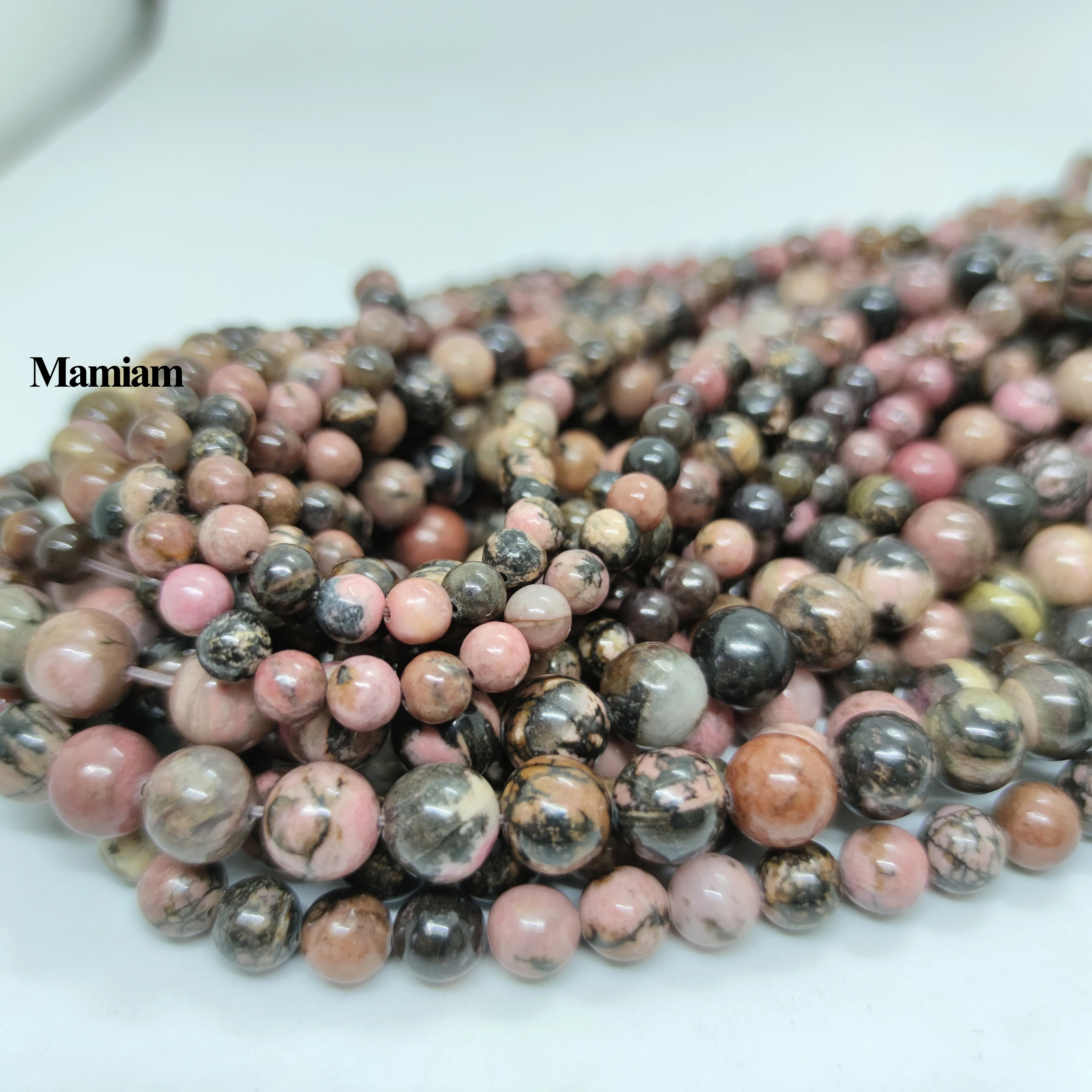 Mamiam Natural Black Stripe Rhodochrosite Pink Rhodonite Beads 6-10mm Round Stone Diy Bracelet Necklace Jewelry Making Design
Mamiam Natural Black Stripe Rhodochrosite Pink Rhodonite Beads 6-10mm Round Stone Diy Bracelet Necklace Jewelry Making Design