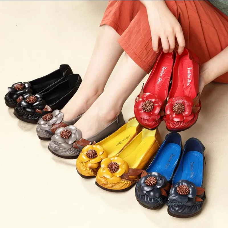 2021 New National Wind Flowers Genuine Leather Shoes Women Retro Soft Bottom Flat Shoes Summer Handmade Ballet Flats
2021 New National Wind Flowers Genuine Leather Shoes Women Retro Soft Bottom Flat Shoes Summer Handmade Ballet Flats