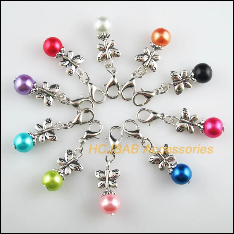 10 New Butterfly 11x22mm Charms Mixed Ball Glass Tibetan Silver Plated Retro With Lobster Claw Clasps
10 New Butterfly 11x22mm Charms Mixed Ball Glass Tibetan Silver Plated Retro With Lobster Claw Clasps