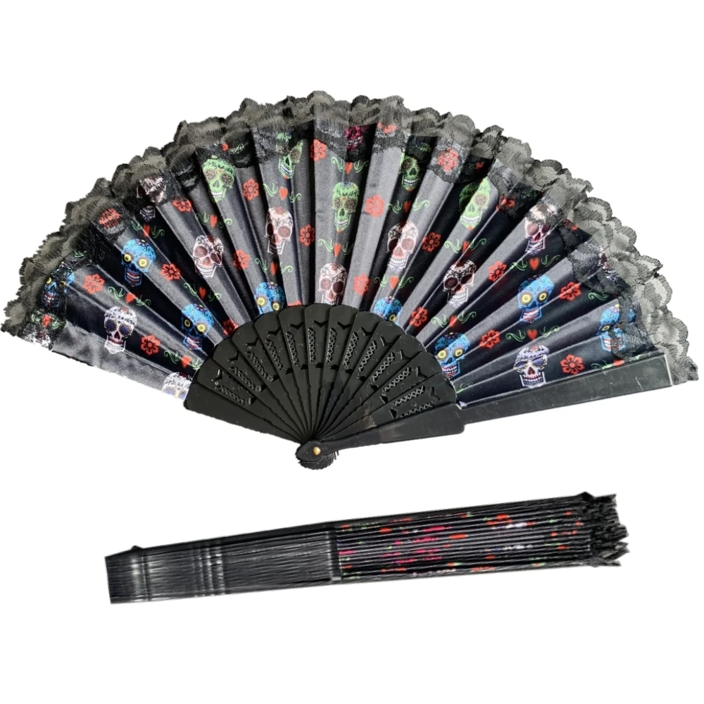12PCS Skull Design Halloween Holiday Gift Plastic Hand Held Fan Cloth Cover with Lace Party Favors
12PCS Skull Design Halloween Holiday Gift Plastic Hand Held Fan Cloth Cover with Lace Party Favors