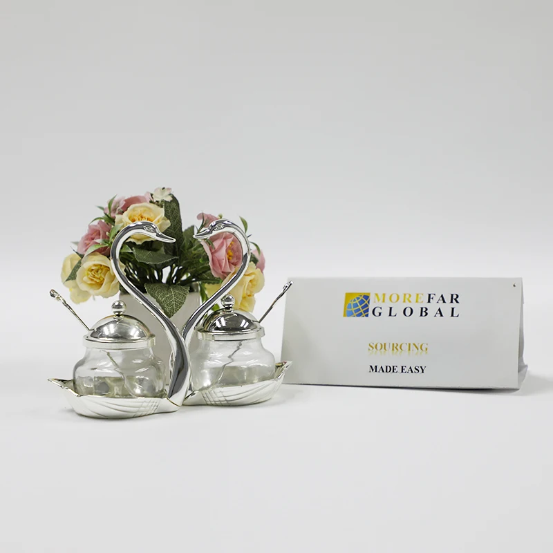 Stainless steel swan sugar dish, salt and pepper shaker, sugar bowl, salt and pepper gold and silver set
Stainless steel swan sugar dish, salt and pepper shaker, sugar bowl, salt and pepper gold and silver set