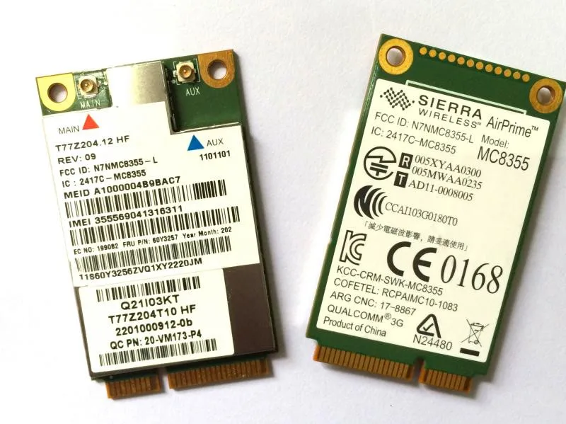 MC8355 GOBI3000 Mini PCI-e wifi express WWAN Card for thinkpad L520 W520 X220 X230 T520 X121e T420s T430 L420 JINYUSHI stock
MC8355 GOBI3000 Mini PCI-e wifi express WWAN Card for thinkpad L520 W520 X220 X230 T520 X121e T420s T430 L420 JINYUSHI stock