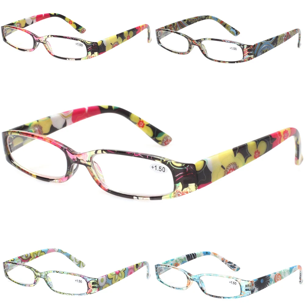 Henotin Reading Glasses 4 Pack Spring Hinge Fashion Women Eyeglasses with Small Printed Flower Frame HD Readers +1.0+3.0+4.0+6.0
Henotin Reading Glasses 4 Pack Spring Hinge Fashion Women Eyeglasses with Small Printed Flower Frame HD Readers +1.0+3.0+4.0+6.0