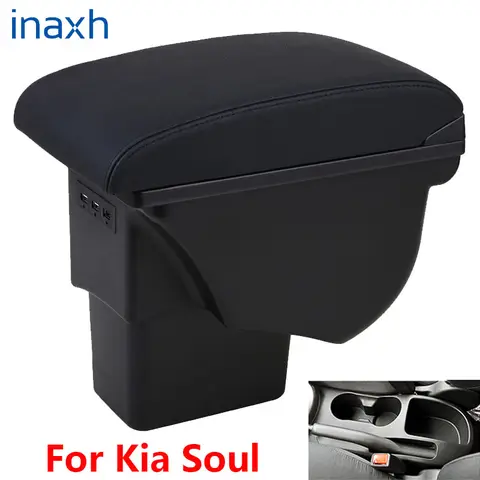 For Kia Soul Armrest Retrofit parts For Kia Soul 2009 2010 2011 2012 2013 2014 Car Armrest box Storage box car accessories 3USB