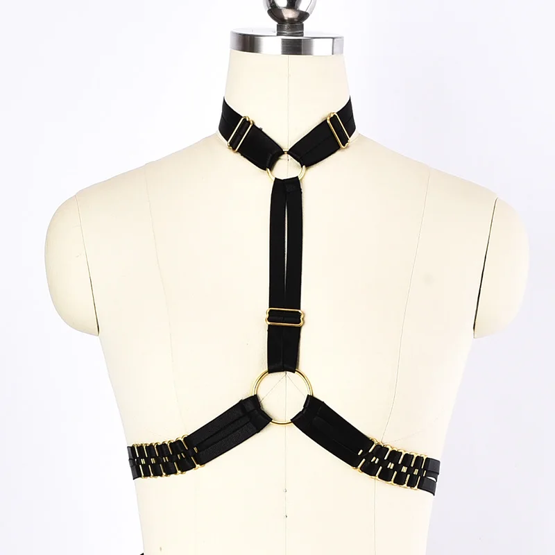 Golden accessories O-ring Body Harness Bra Hollow Out Strap Tops Chest Cage Belt Sexy Lingerie Punk Gothic Adjust Dance Rave
Golden accessories O-ring Body Harness Bra Hollow Out Strap Tops Chest Cage Belt Sexy Lingerie Punk Gothic Adjust Dance Rave