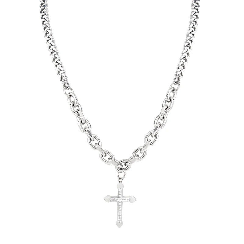 Trendy 50 CM Zircon Cross Pendant Necklaces Fashion Punk Stainless Steel Male Chain Necklaces For Men/Women Wholesale
Trendy 50 CM Zircon Cross Pendant Necklaces Fashion Punk Stainless Steel Male Chain Necklaces For Men/Women Wholesale