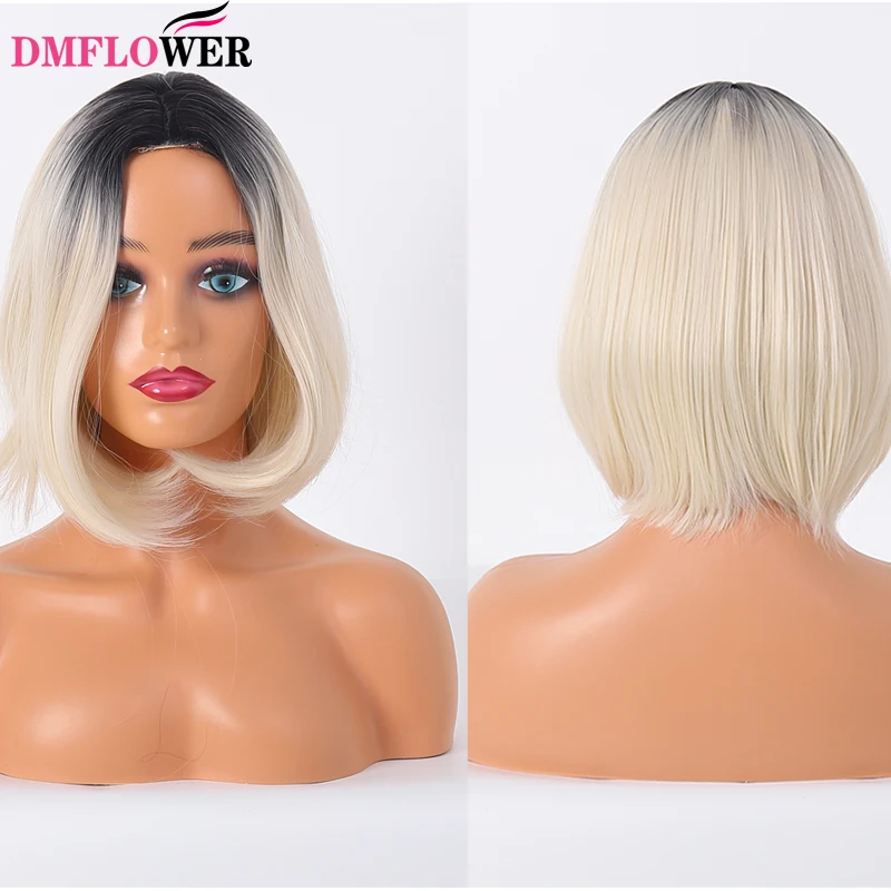 Women's synthetic wig, artificial short straight bangs wig, gold and light black, heat-resistant, suitable for daily wear
Women's synthetic wig, artificial short straight bangs wig, gold and light black, heat-resistant, suitable for daily wear