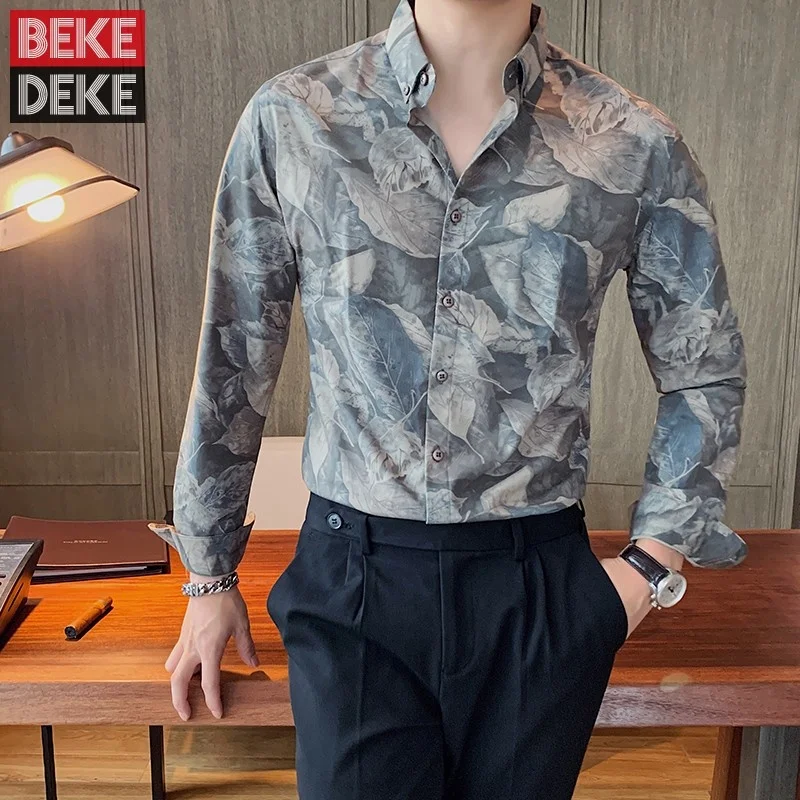 Print Harajuku Shirt Men Long Sleeve Single Breasted Business Casual Tops Male Slim Fit Vintage Office Mens Shirts Size M-4XL
Print Harajuku Shirt Men Long Sleeve Single Breasted Business Casual Tops Male Slim Fit Vintage Office Mens Shirts Size M-4XL