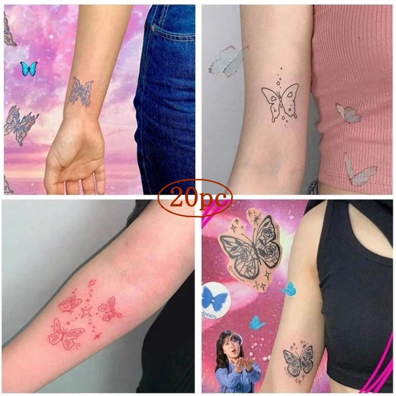 20pc/Lot Color Butterfly Temporary Tattoo Stickers Women Sexy Waterproof Body Art Fake Tattoo Arm Chest Full Body Tattoo Sticker
20pc/Lot Color Butterfly Temporary Tattoo Stickers Women Sexy Waterproof Body Art Fake Tattoo Arm Chest Full Body Tattoo Sticker