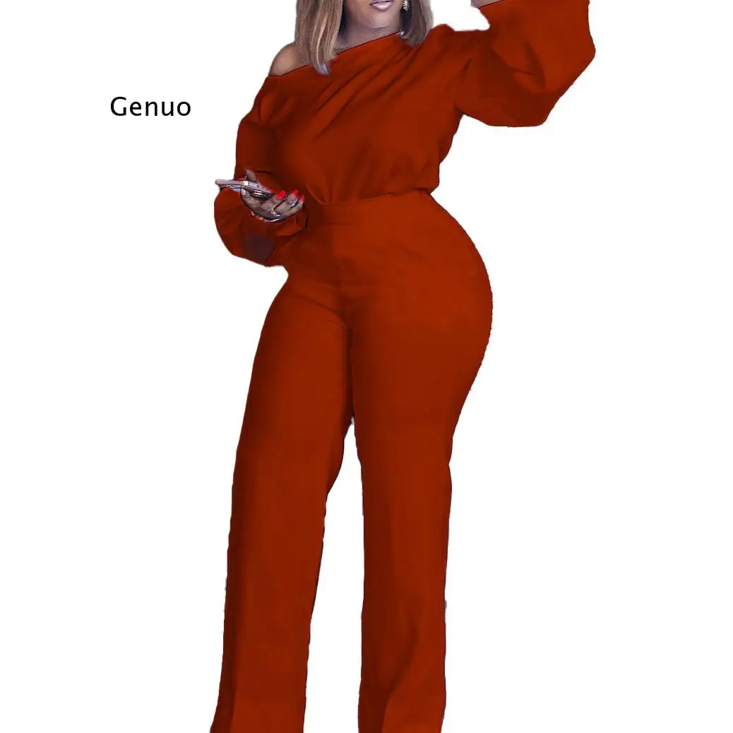 Women Jumpsuit Long Lantern Sleeves Bow High Waist Wide Leg Pants Elegant Classy Office Ladies Work Wear One-Pieces Romper New
Women Jumpsuit Long Lantern Sleeves Bow High Waist Wide Leg Pants Elegant Classy Office Ladies Work Wear One-Pieces Romper New