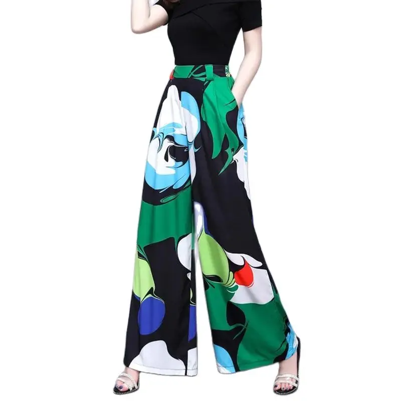 Drape Printing Big Feet Women's Pants Summer Thin Ladies Pants New 2021 High Waist Thin Loose Casual Wide Leg Pants Culottes
Drape Printing Big Feet Women's Pants Summer Thin Ladies Pants New 2021 High Waist Thin Loose Casual Wide Leg Pants Culottes