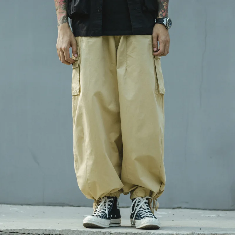 Mens Casual Cargo Pants Multi-Pocket Solid Color Straight Pant Japanese Baggy Elastic Waist Wide-leg Trousers Streetwear Autumn
Mens Casual Cargo Pants Multi-Pocket Solid Color Straight Pant Japanese Baggy Elastic Waist Wide-leg Trousers Streetwear Autumn