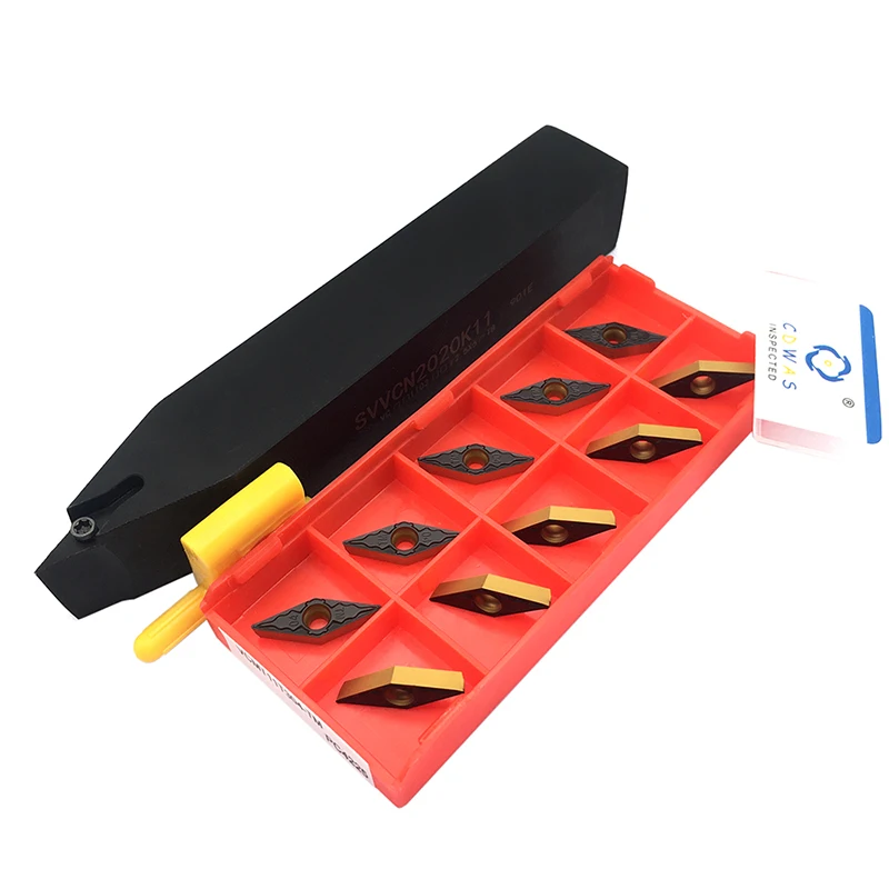 10 шт. VCMT110304 TM PC4225 карбидные вставки + 1 шт. SVVCN2020K11 держатель инструмента токарный станок с ЧПУ Инструменты внешний токарный набор инструментов
10 шт. VCMT110304 TM PC4225 карбидные вставки + 1 шт. SVVCN2020K11 держатель инструмента токарный станок с ЧПУ Инструменты внешний токарный набор инструментов