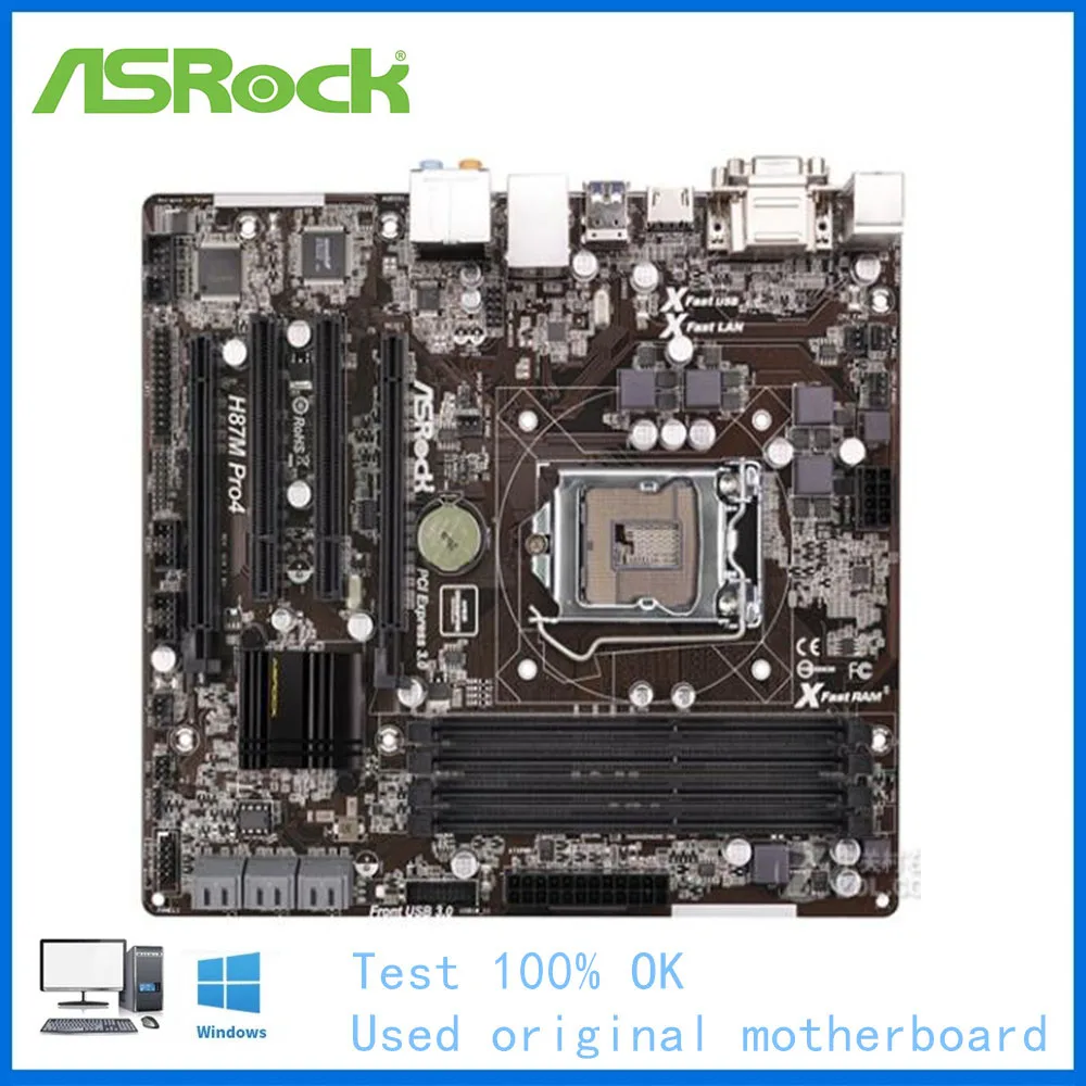 For ASRock H87M Pro4 Computer USB3.0 SATAIII Motherboard LGA 1150 DDR3 H87 Desktop Mainboard Used
For ASRock H87M Pro4 Computer USB3.0 SATAIII Motherboard LGA 1150 DDR3 H87 Desktop Mainboard Used