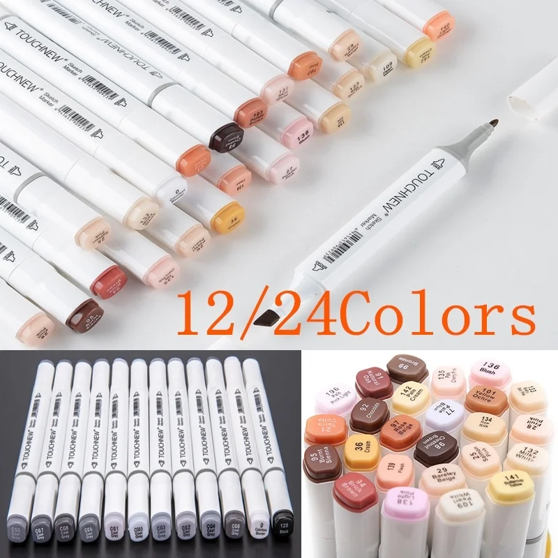 12/24Colors Pen Skin Tone Marker Cool Gray Set Dual Head Sketch Markers Pen For Drawing Portrait Animation Art Supplies
12/24Colors Pen Skin Tone Marker Cool Gray Set Dual Head Sketch Markers Pen For Drawing Portrait Animation Art Supplies