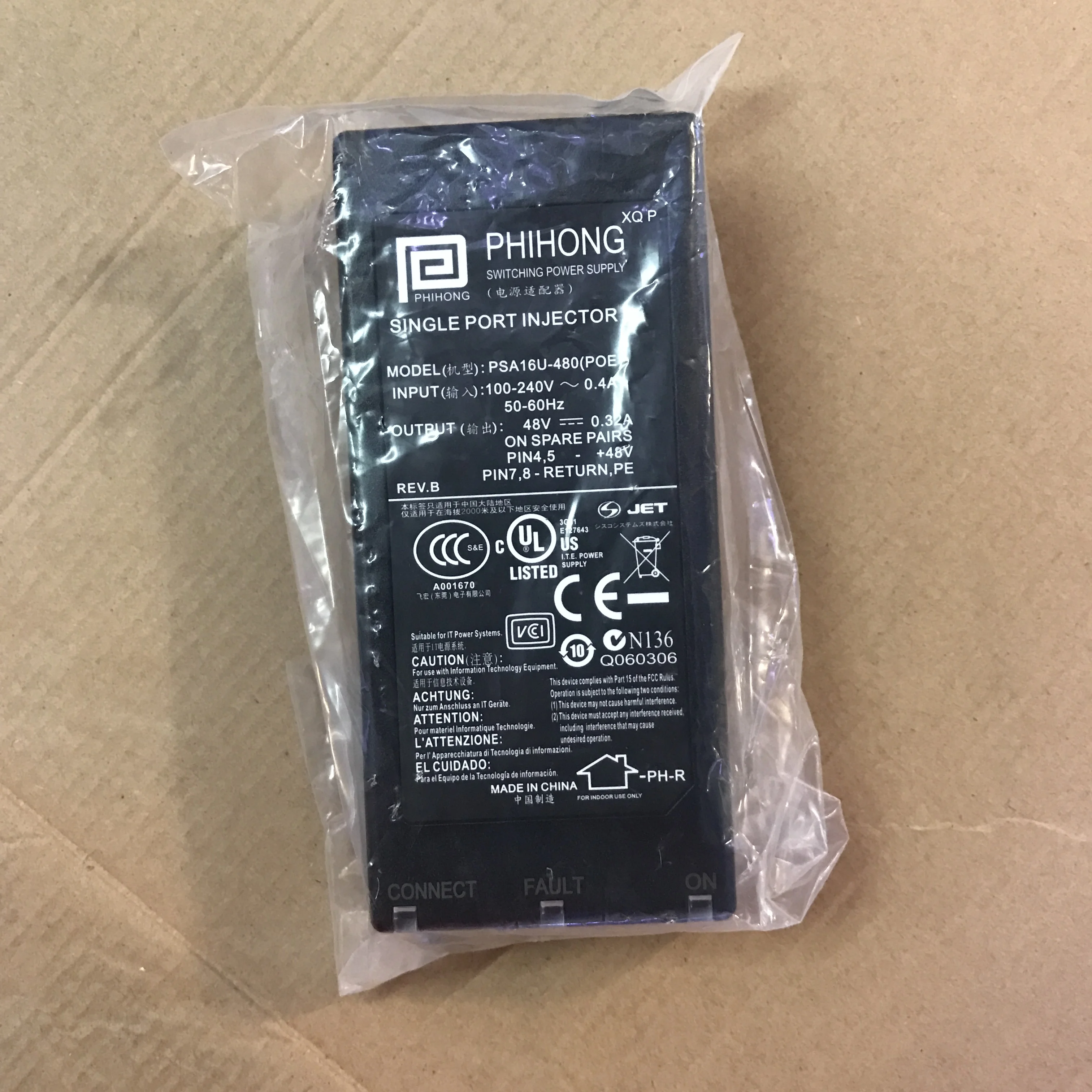power adapter For PHOHING PSA16U-480(POE) 48V0.32A AIR-PWRINJ5 POE power supply POE module AC adapter transformer
power adapter For PHOHING PSA16U-480(POE) 48V0.32A AIR-PWRINJ5 POE power supply POE module AC adapter transformer