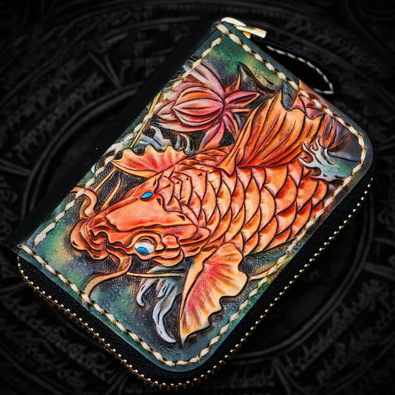 Mini Purse Men's Short Zipper Fancy Carp Wallet Ladies Genuine Leather Card Holder Bag Coin Purses Female Wallets
Mini Purse Men's Short Zipper Fancy Carp Wallet Ladies Genuine Leather Card Holder Bag Coin Purses Female Wallets