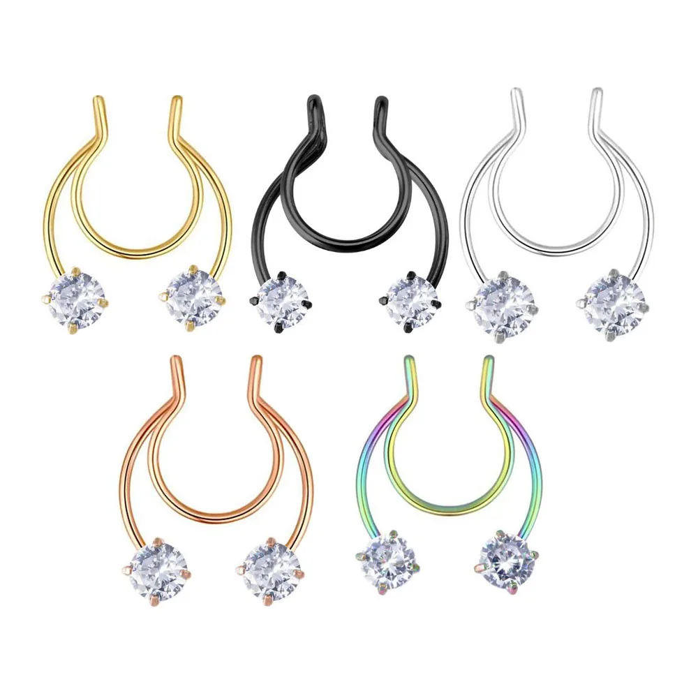 20g Nose Rings Stainless Cz Hoop Earring Hinged Segment Clicker Fake Septum Helix Stud Piercing Body Jewelry 50/100pcs 5 colors
20g Nose Rings Stainless Cz Hoop Earring Hinged Segment Clicker Fake Septum Helix Stud Piercing Body Jewelry 50/100pcs 5 colors