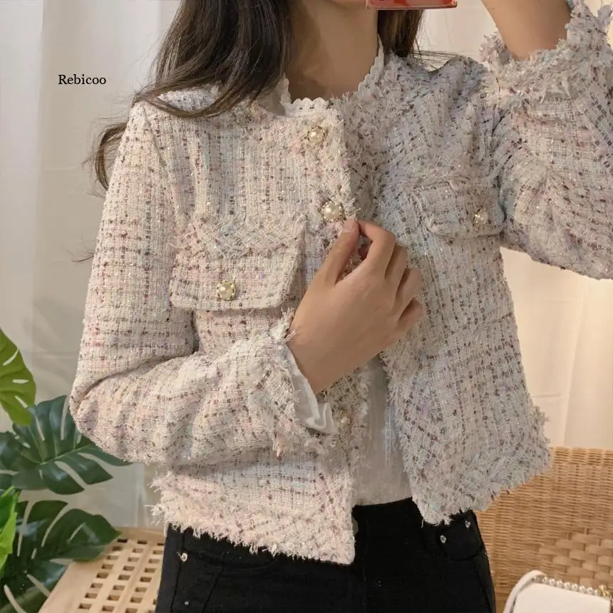 Autumn Winter Tweed Jackets Women O-Neck Long Sleeve Loose Wool Coat Single Breasted Outwear Vintage Harajuku
Autumn Winter Tweed Jackets Women O-Neck Long Sleeve Loose Wool Coat Single Breasted Outwear Vintage Harajuku