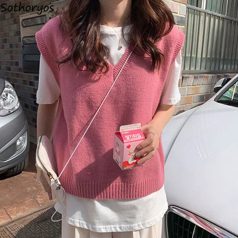 Vest Women Spring Colorful Korean-style Baggy V-neck Sleeveless Knitted Sweater All-match Solid Simple Students Leisure Trendy
Vest Women Spring Colorful Korean-style Baggy V-neck Sleeveless Knitted Sweater All-match Solid Simple Students Leisure Trendy