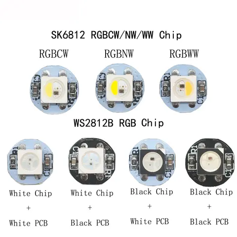 SK6812 WS2811 LED WS2812B LED Individually Addressable WS2811 IC SK6812 RGBCW,RGBWW,RFBNW Led Heatsink 5050SMD RGB/RGBW Built-In DC5V 10~100Pcs