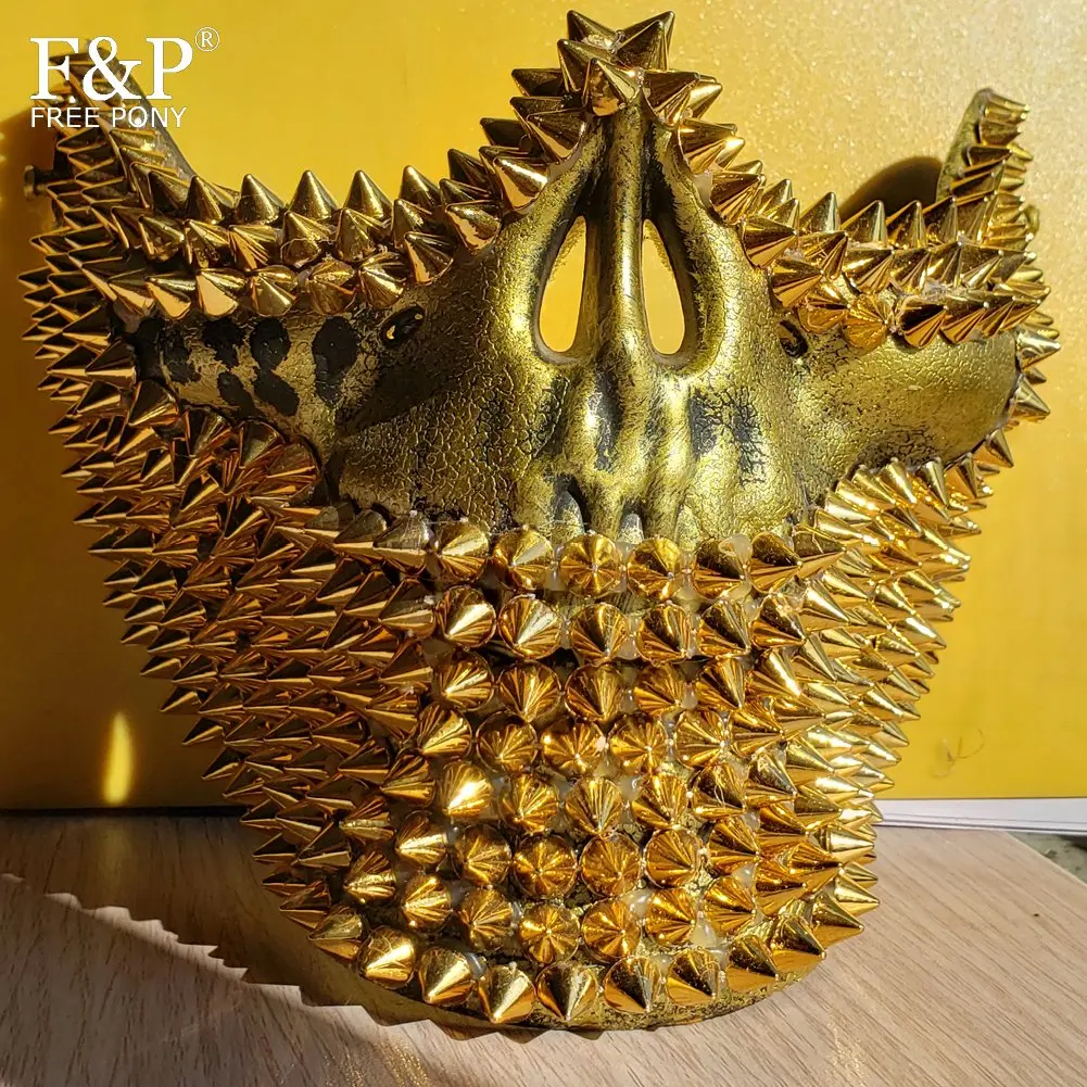 Festival Gold Skull Rivet Spike Mask Drag Queen Costume Gogo Dancer Accessories
Festival Gold Skull Rivet Spike Mask Drag Queen Costume Gogo Dancer Accessories