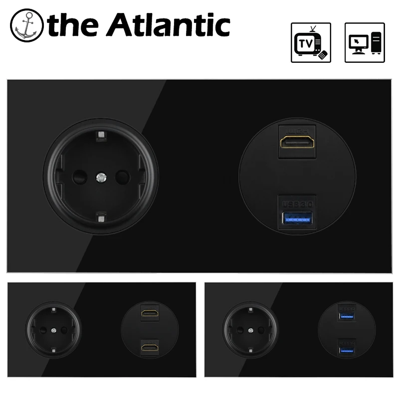 Евророзетка DE, розетка HDMI USB 3,0, разъем для передачи данных, настенная розетка для компьютера, ПК, телевизора, ТВ, черная стеклянная рамка розетки
Евророзетка DE, розетка HDMI USB 3,0, разъем для передачи данных, настенная розетка для компьютера, ПК, телевизора, ТВ, черная стеклянная рамка розетки
