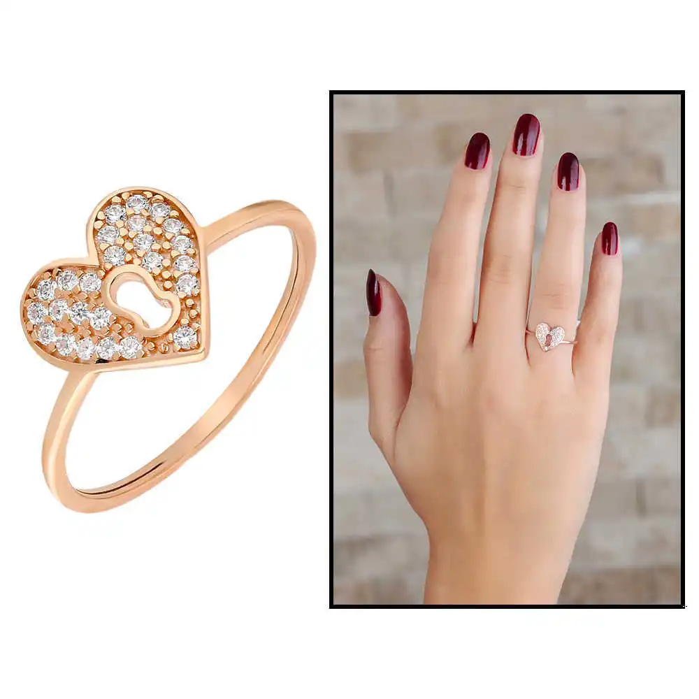 Zircon stone heart heart lock design Rose color 925 sterling silver lady ring real natural natural stone Made in Turkey for women
Zircon stone heart heart lock design Rose color 925 sterling silver lady ring real natural natural stone Made in Turkey for women