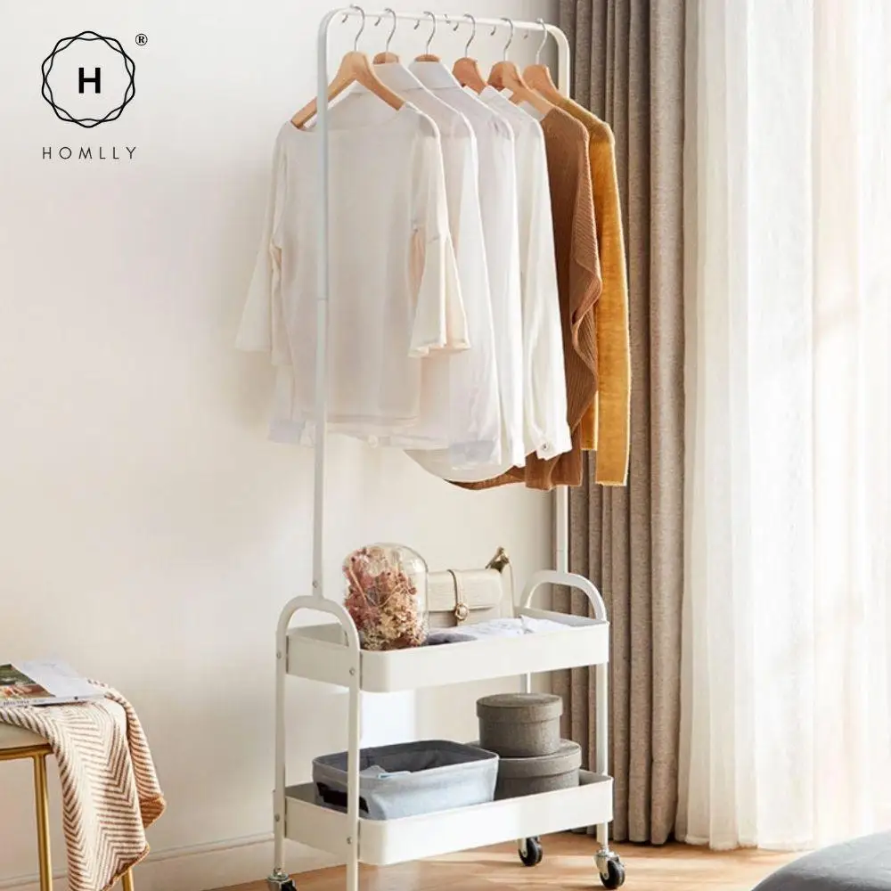 Homlly 2 Tier Movable Metal Basket Organizer Coat Rack with Wheels
Homlly 2 Tier Movable Metal Basket Organizer Coat Rack with Wheels